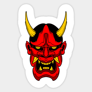 demon mask illustration Sticker